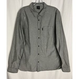 Oakley Shirt Mens L (US) Gray Long Sleeve Custom Fit Button Down‎ Pocket Casual